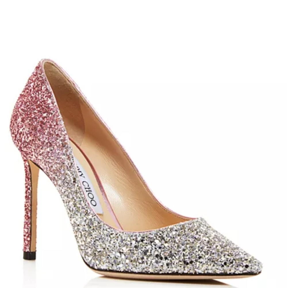 Jimmy choo romy 100 glitter ombre pumps